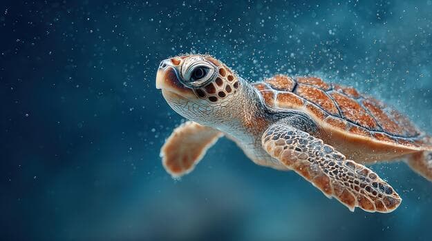 Sea turtle swimming underwater